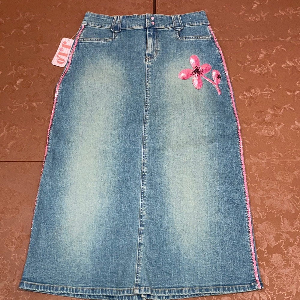 (Size-16) J.Lo Jean Skirt